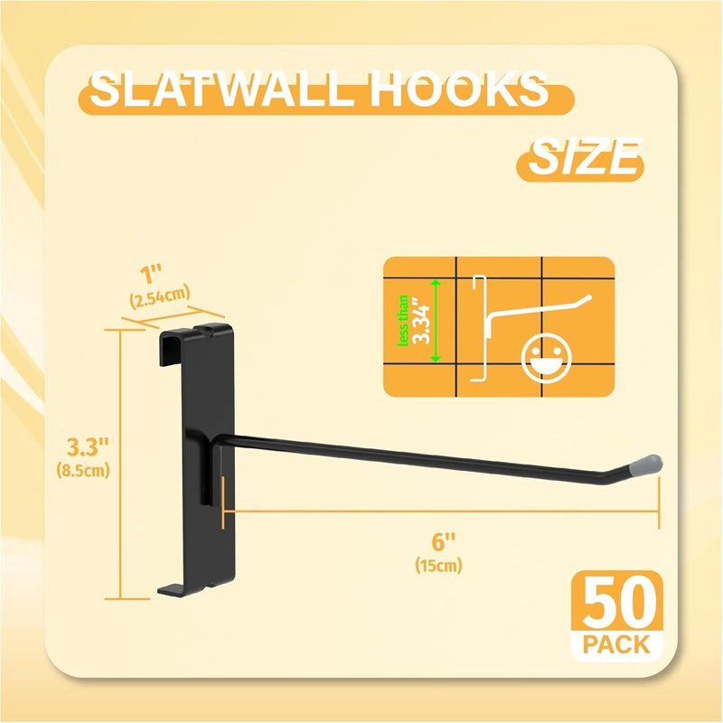 BFPeaky Gridwall Hooks 4 Inch, Black, 50PC, Grid Wall Hooks for Gird Wall Panels Display - Image 2